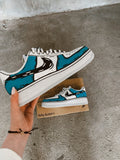 Teal Blue Cartoon Custom Air Force 1
