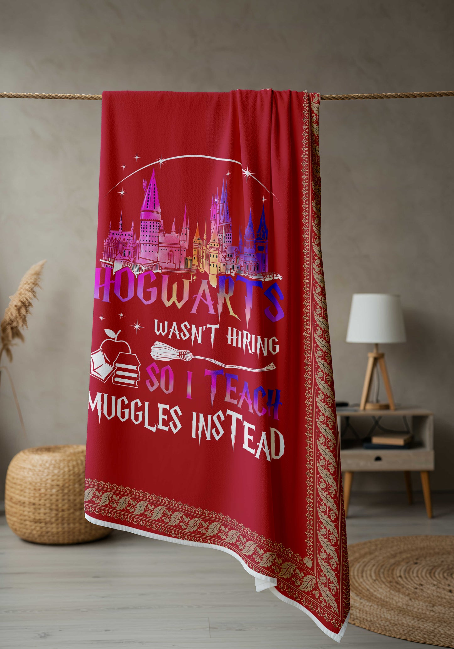 Hogwarts Houses Premium Sheepskin Blanket | Harry Potter - I Save Teach