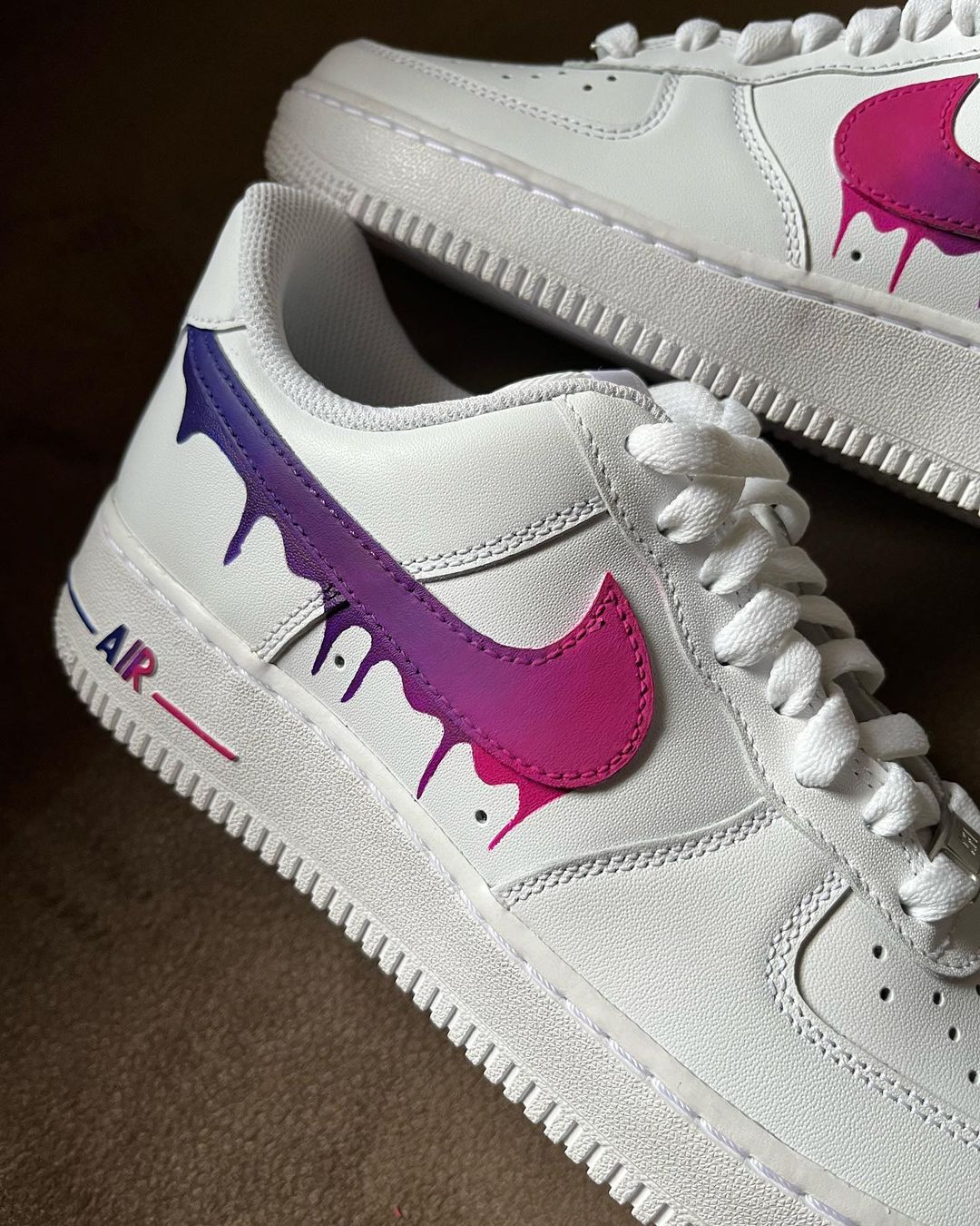 Purple Pink Dripping Swoosh  Custom Air Force 1
