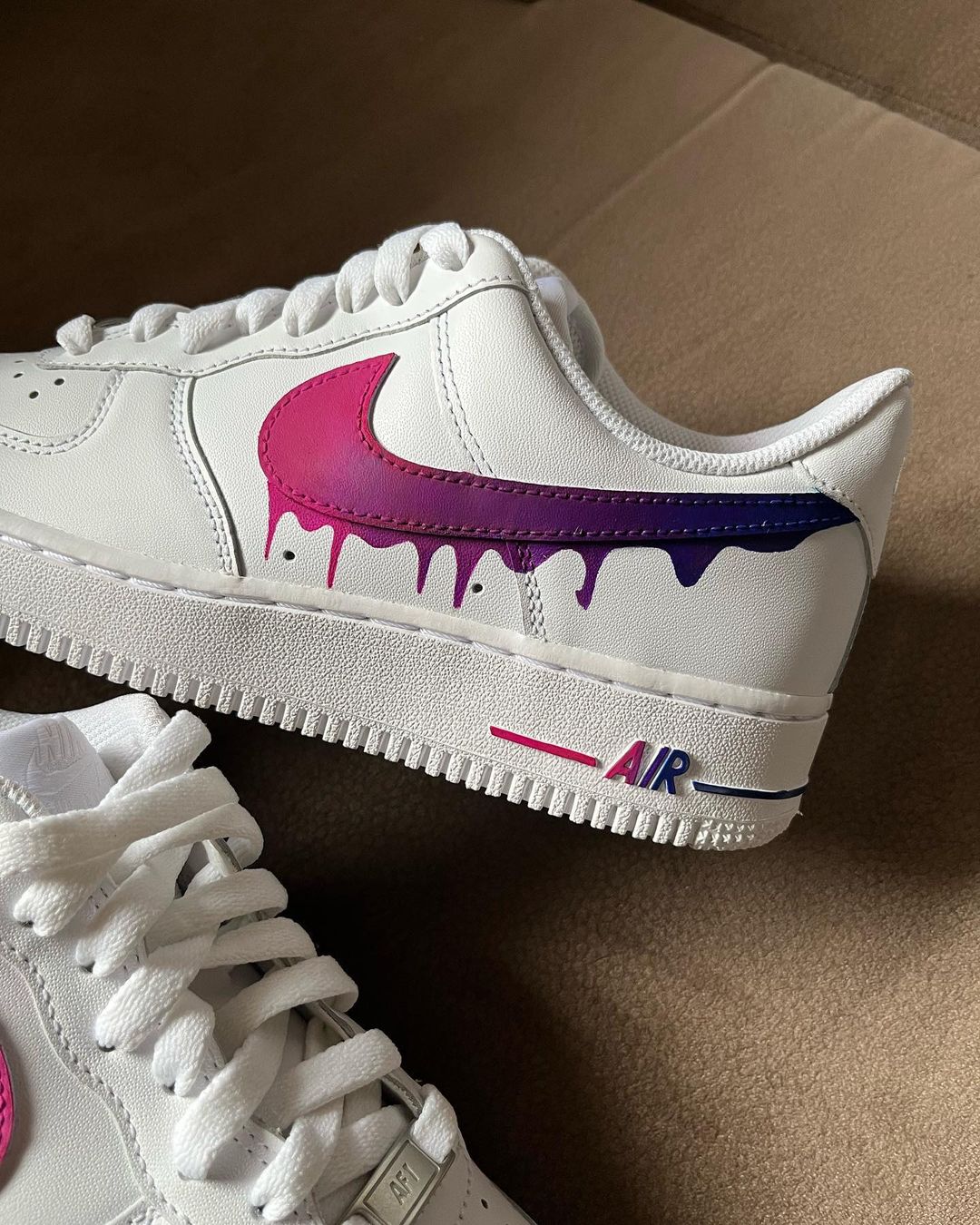 Purple Pink Dripping Swoosh  Custom Air Force 1