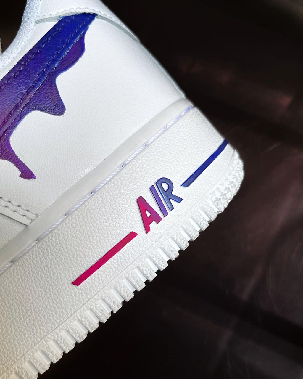 Purple Pink Dripping Swoosh  Custom Air Force 1