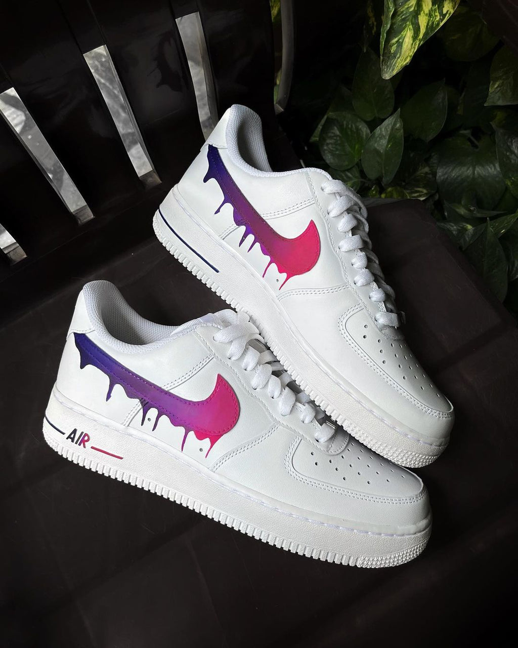 Purple Pink Dripping Swoosh  Custom Air Force 1