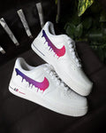 Purple Pink Dripping Swoosh  Custom Air Force 1