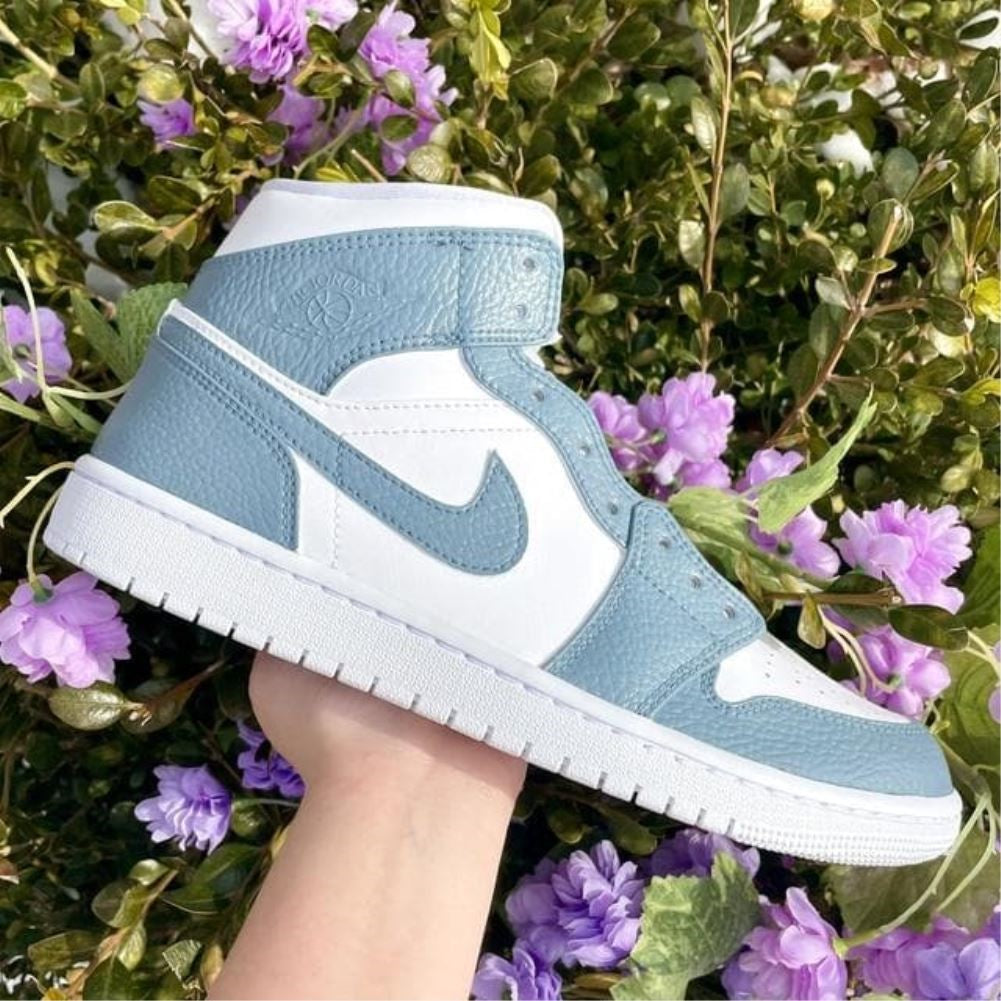 Grey Smooth Custom Air Jordan 1