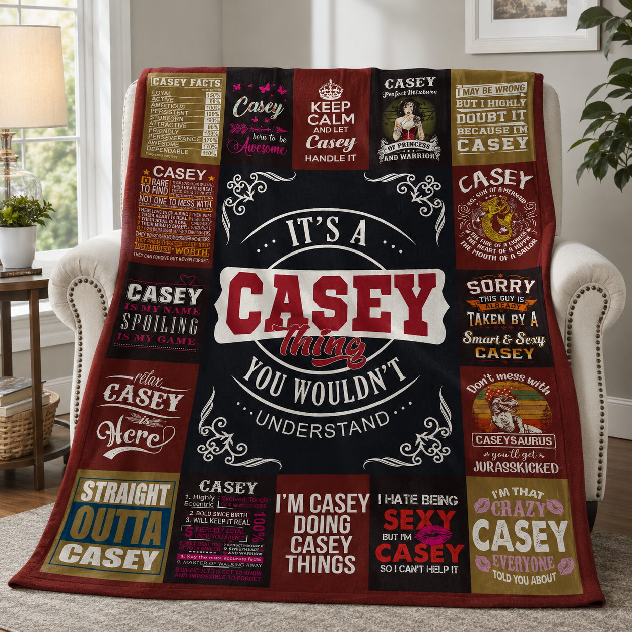Casey Premium Sheepskin Blanket - Personalized Custom Name Gift