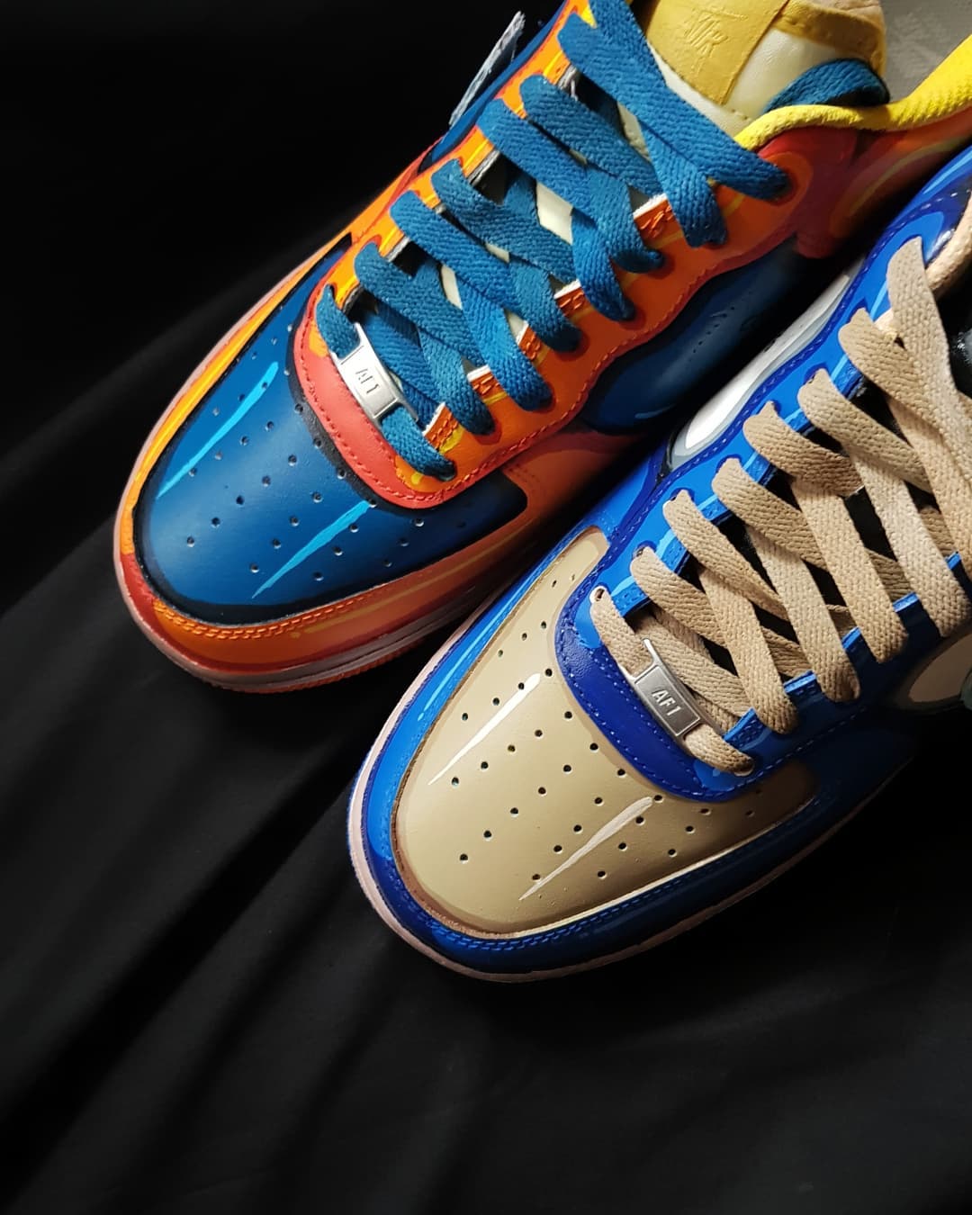 Dark Blue Orange White Yellow Custom Air Force 1