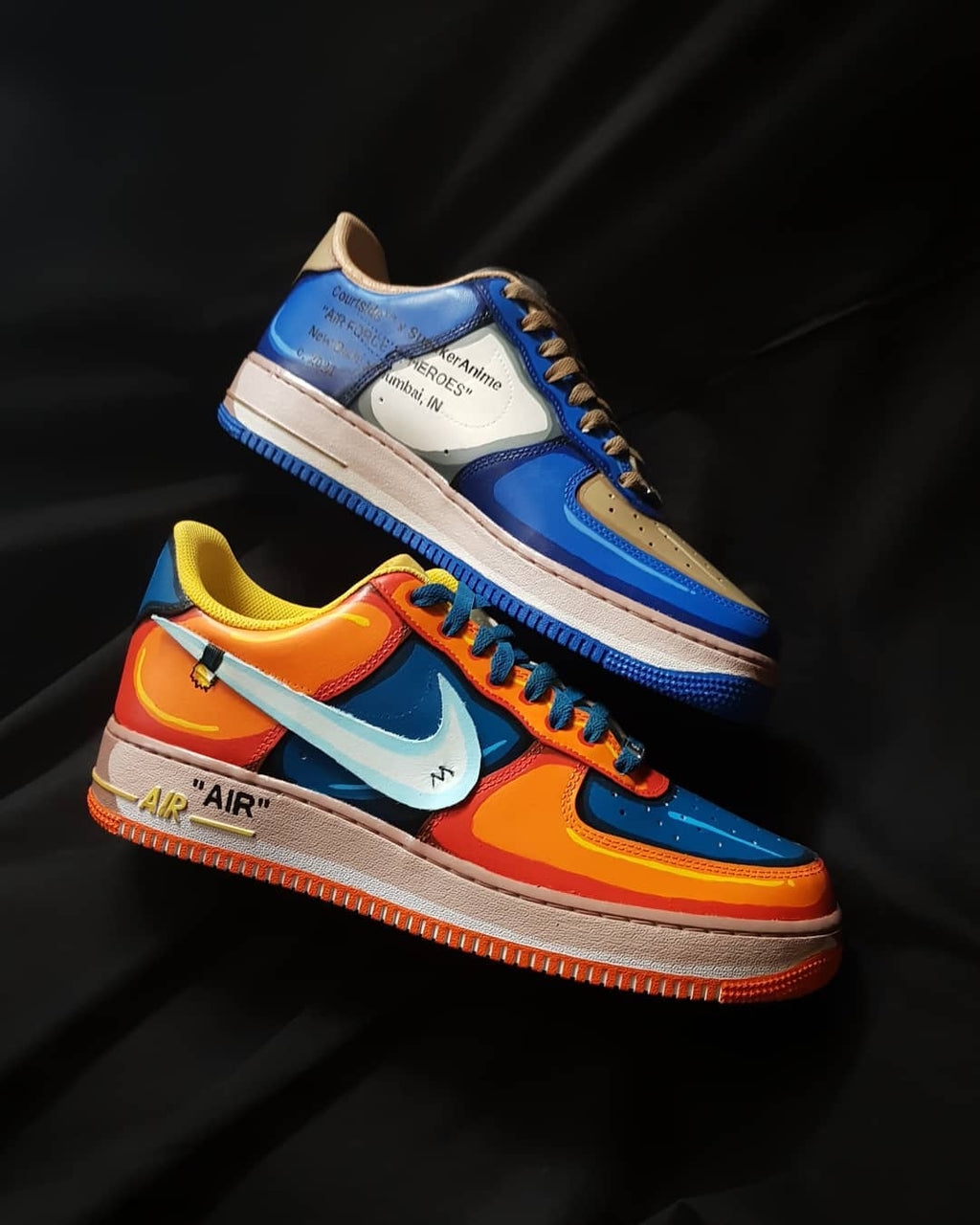 Dark Blue Orange White Yellow Custom Air Force 1