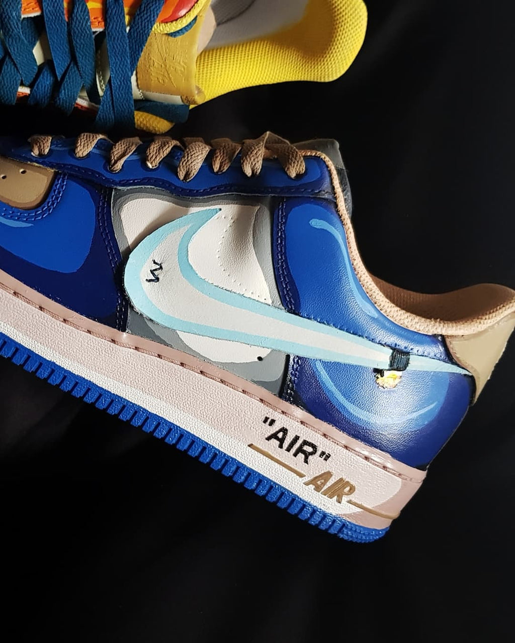 Dark Blue Orange White Yellow Custom Air Force 1