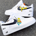 Cartoon Role Black Swoosh Yellow Custom Nike Air Force 1