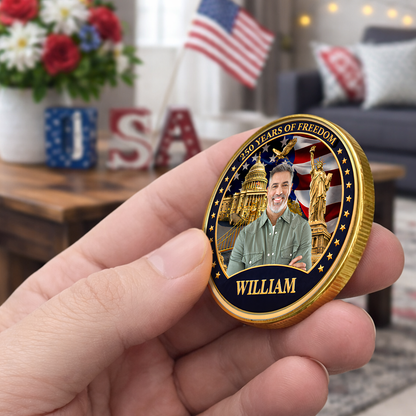 USA 250 Years Of Freedom Commemorative Coin | Patriotic Celebration 4th Of July Coin