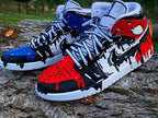 Custom Air Jordan 1 Blue Red Black Drip