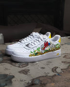 Cartoon Duck Gold Coin Red Green Custom Air Force 1