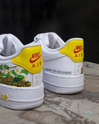 Cartoon Duck Gold Coin Red Green Custom Air Force 1