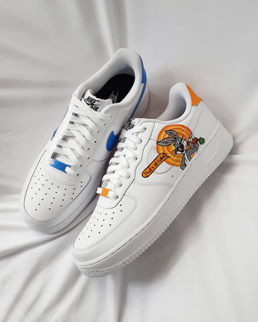 Cartoon Duck Rabbit Blue Orange Custom Air Force 1