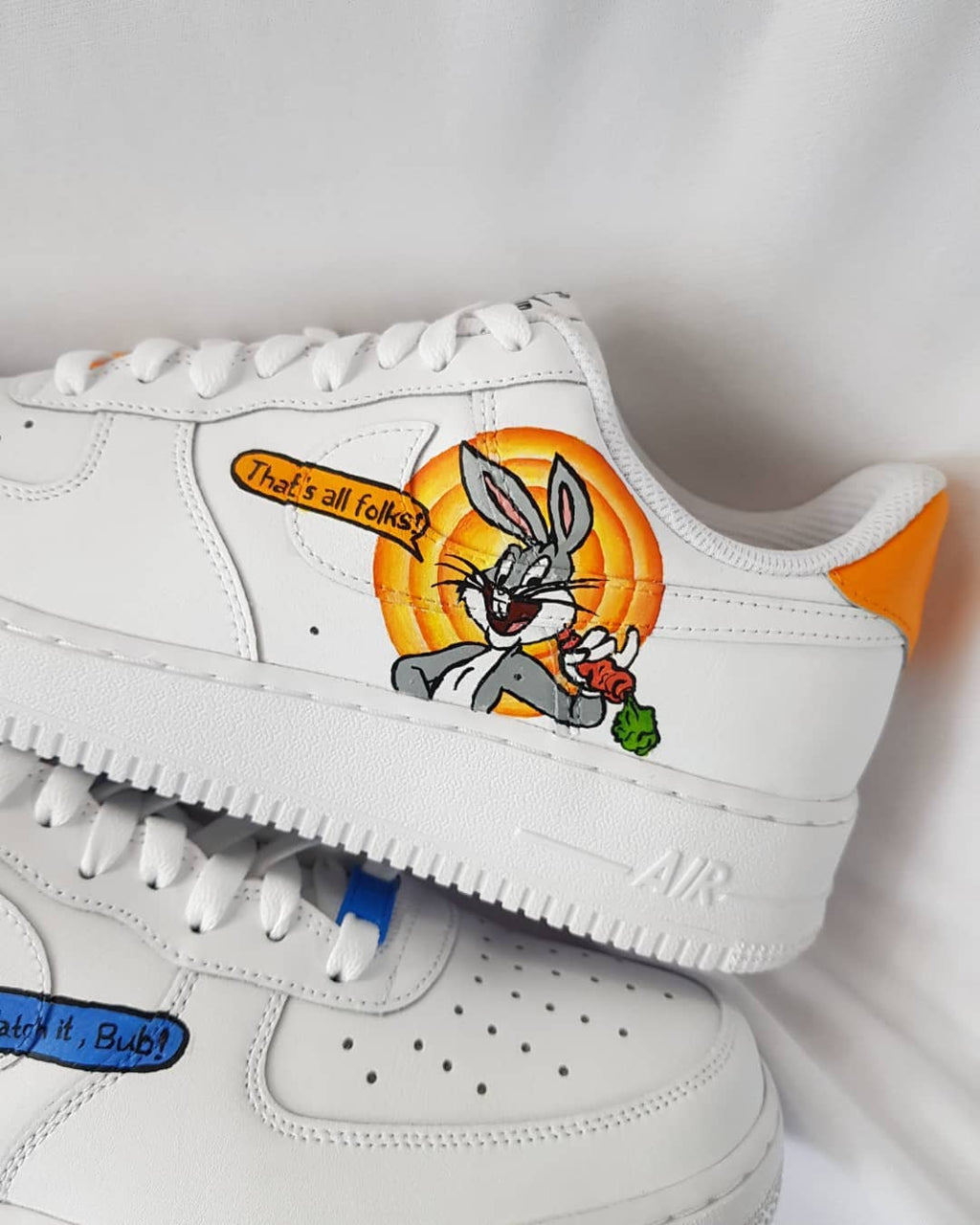 Cartoon Duck Rabbit Blue Orange Custom Air Force 1