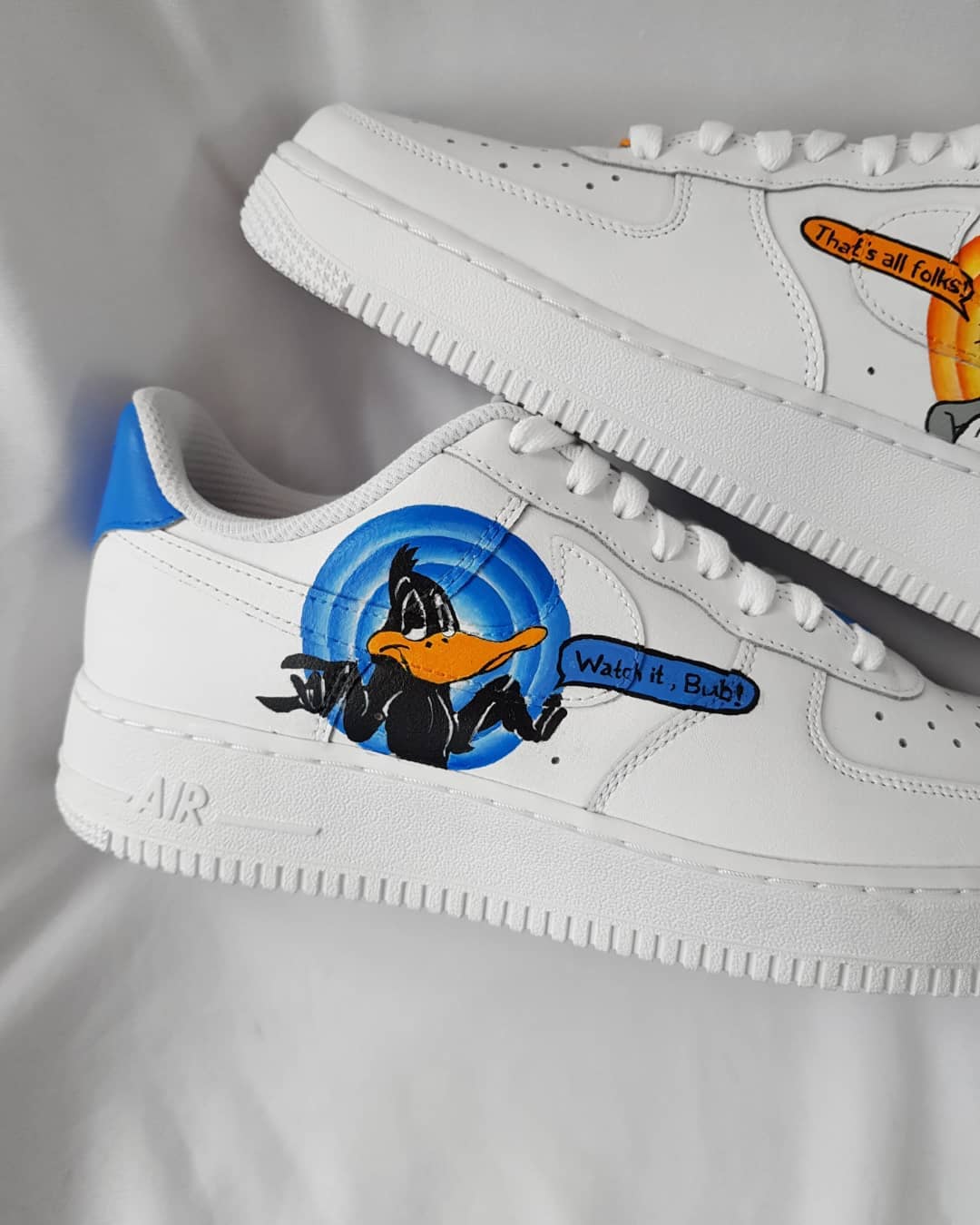 Cartoon Duck Rabbit Blue Orange Custom Air Force 1