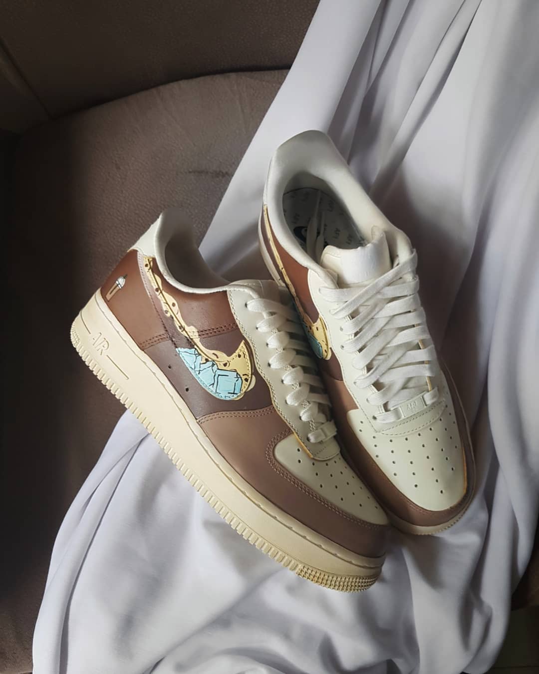 Khaki Brown Blue Custom Air Force 1