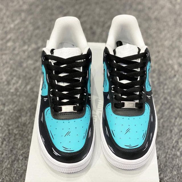 Blue Green Cartoon Lines Custom Air Force 1