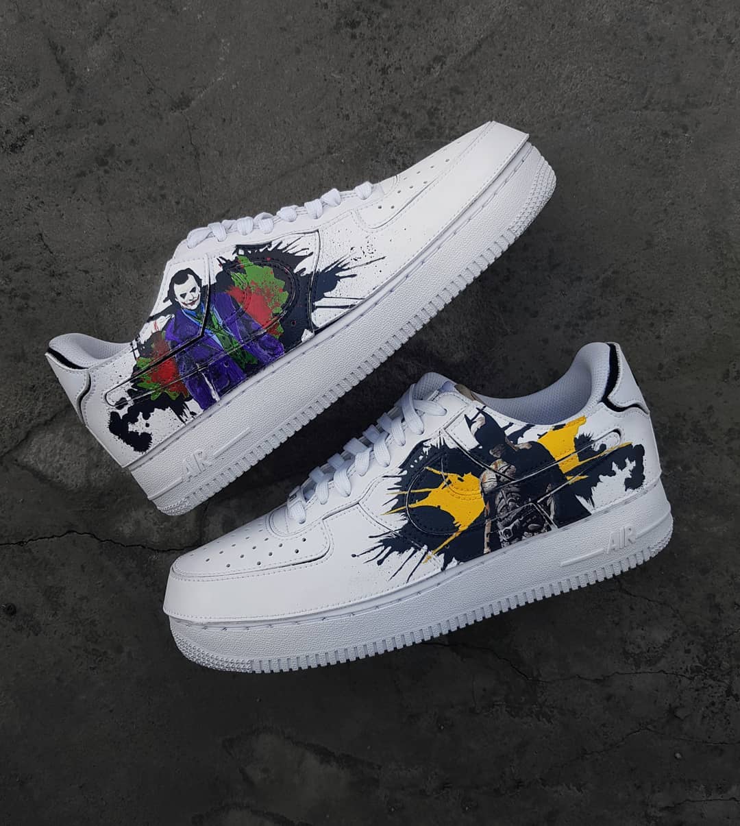 Cartoon Hero Clown Black Yellow Blue Custom Air Force 1