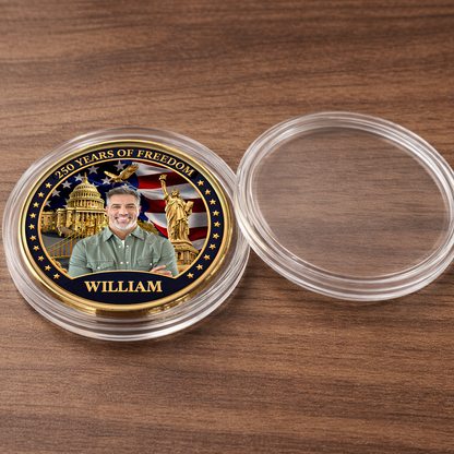 USA 250 Years Of Freedom Commemorative Coin | Patriotic Celebration 4th Of July Coin