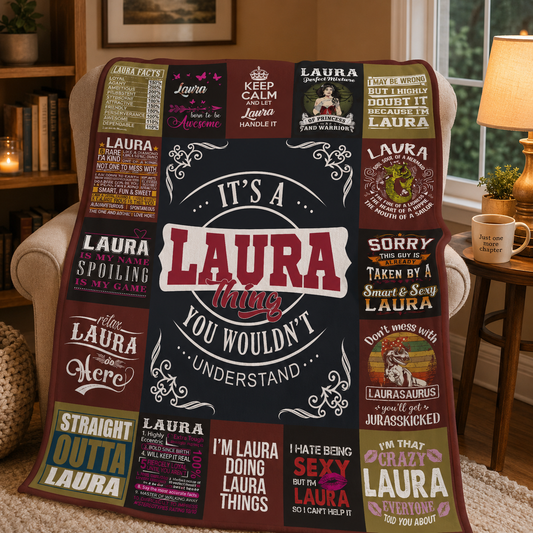 Laura Premium Sheepskin Blanket - Personalized Custom Name Gift