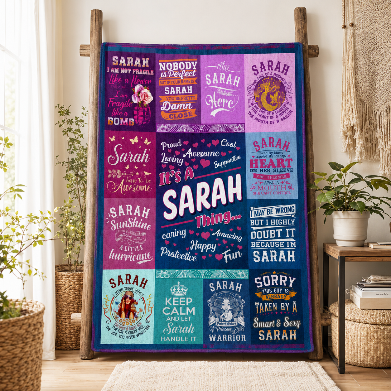 Sarah Premium Sheepskin Blanket - Personalized “It’s A Sarah Thing” Gift