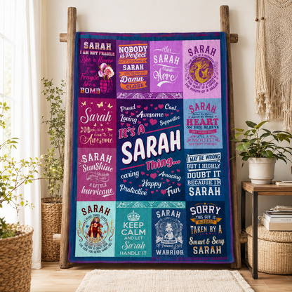 Sarah Premium Sheepskin Blanket - Personalized “It’s A Sarah Thing” Gift