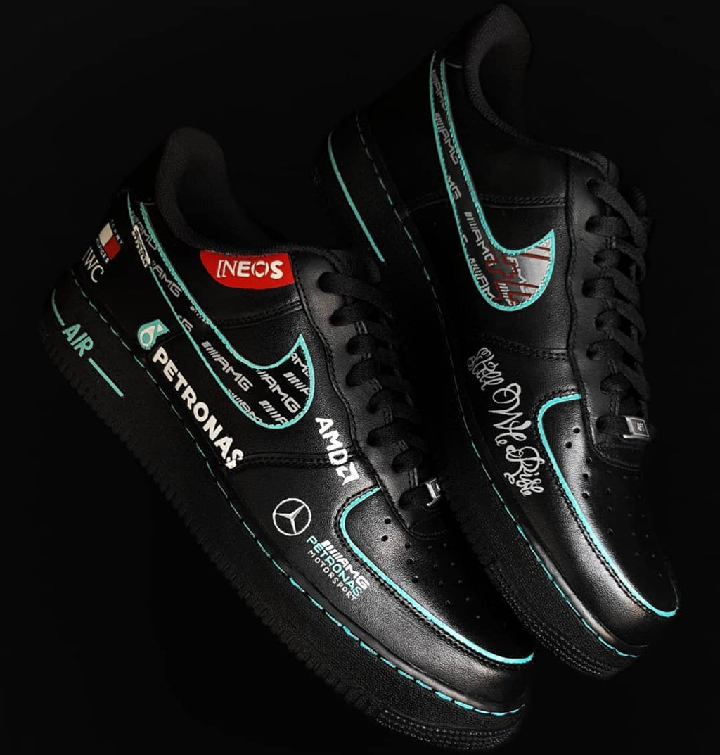 Black White Font Custom Air Force 1