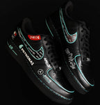Black White Font Custom Air Force 1