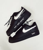 All Black Red White Font Custom Air Force 1