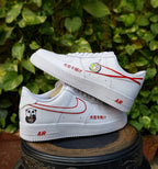 Food Sushi Chopstick Panda Red Black Custom Air Force 1
