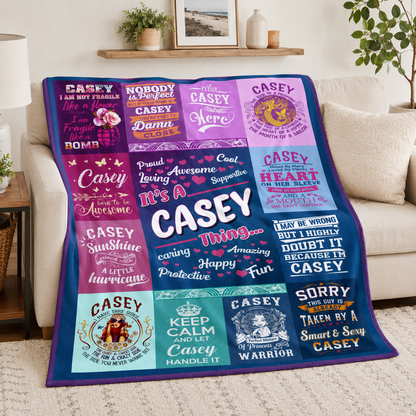 Casey Premium Sheepskin Blanket - Personalized “It’s A Casey Thing” Gift
