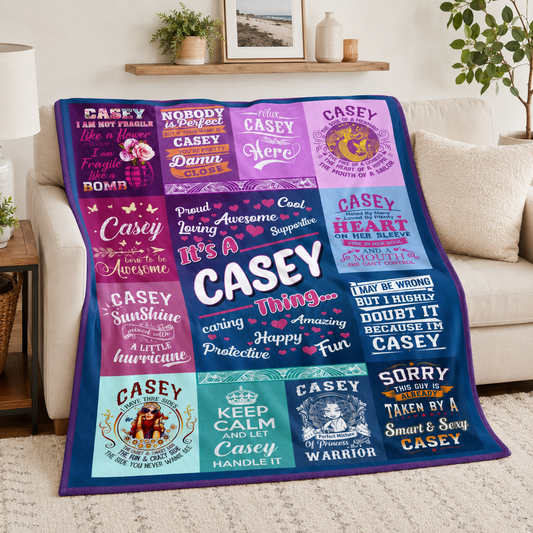 Casey Premium Sheepskin Blanket - Personalized “It’s A Casey Thing” Gift