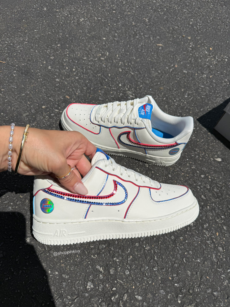 Hand Painted Rhinestone Custom Air Force 1 Sneakers