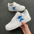 Blue Stitch Cartoon Custom Air Force 1 Sneakers