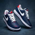 Hand Painted Navy Red Custom Air Force 1 Sneakers