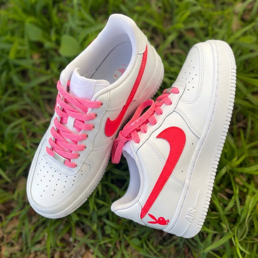 Hand Painted Pink Bunny Custom Air Force 1 Sneakers