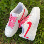 Hand Painted Pink Bunny Custom Air Force 1 Sneakers