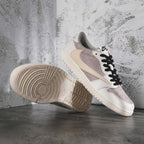 Hand Painted Beige Gray Custom Air Jordan 1 Low Sneakers