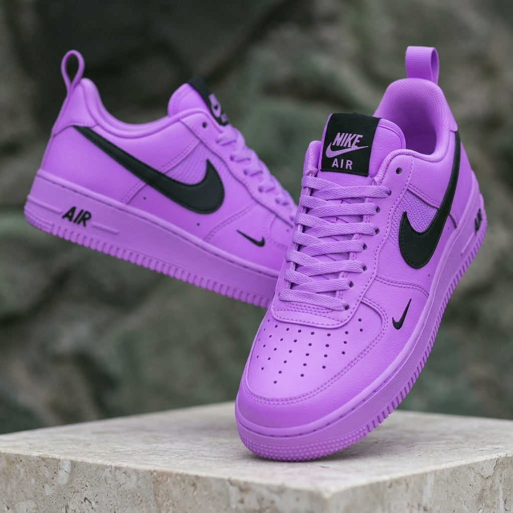 Hand Painted Purple Custom Air Force 1 Sneakers