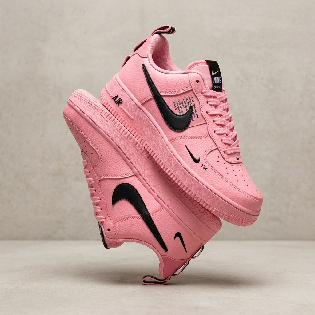 Pink Hand Painted Custom Air Force 1 Sneakers