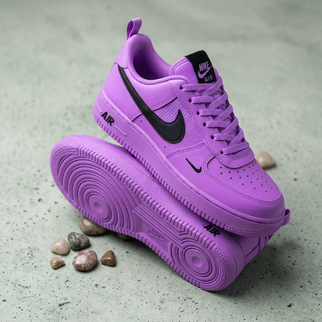 Hand Painted Purple Custom Air Force 1 Sneakers