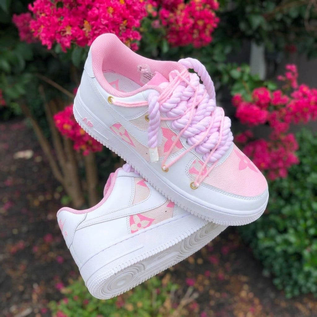 Hand Painted Pink Custom Air Force 1 Sneakers