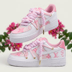 Custom Hand Painted Pink Air Force 1 Sneakers