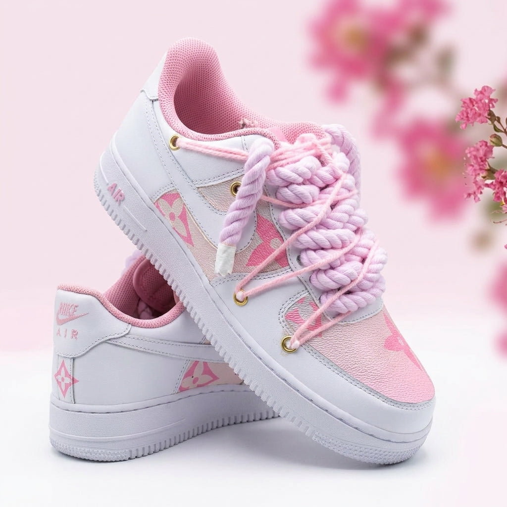 Hand Painted Pink Custom Air Force 1 Sneakers