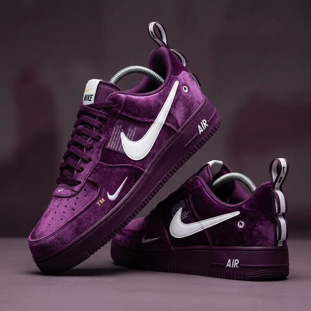 Custom Hand Painted Purple Air Force 1 Sneakers