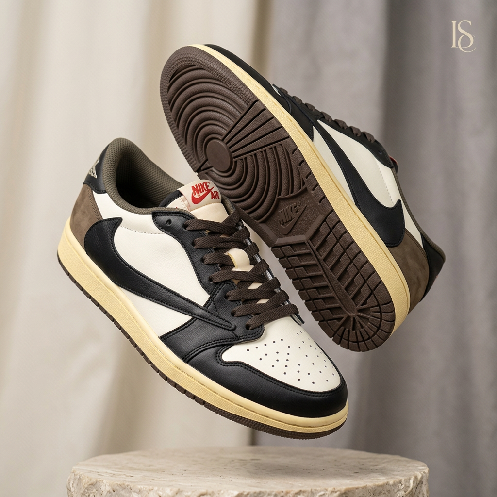 Hand Painted Mocha Brown Custom Sneakers