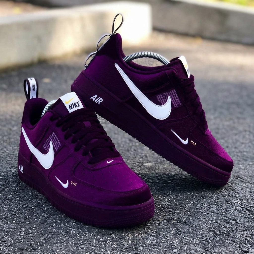 Custom Hand Painted Purple Air Force 1 Sneakers