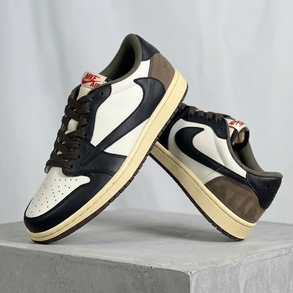 Hand Painted Mocha Low Top Custom Sneakers