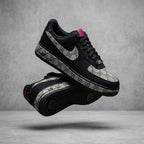 Hand Painted Custom Black Air Force 1 Sneakers